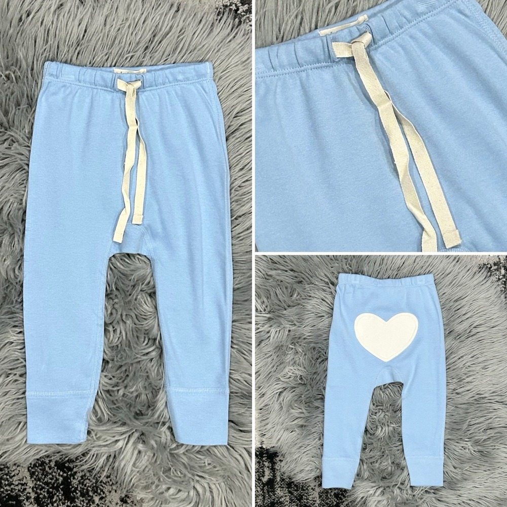Sapling Little Boys Blue Heart Pants Size 6-12 Month NEW
